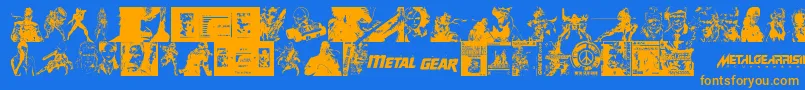 Metal Gear Solid The Phantom Font Font – Orange Fonts on Blue Background