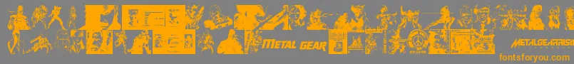 Fonte Metal Gear Solid The Phantom Font – fontes laranjas em um fundo cinza