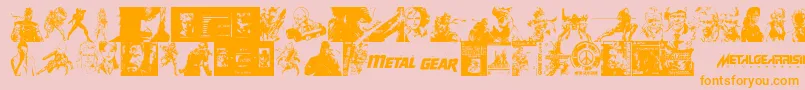 Metal Gear Solid The Phantom Font Font – Orange Fonts on Pink Background