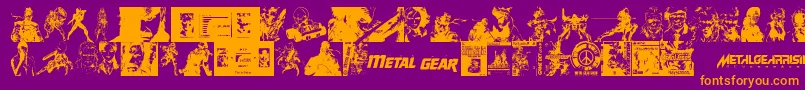 Metal Gear Solid The Phantom Font-Schriftart – Orangefarbene Schriften auf violettem Hintergrund