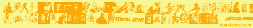 Metal Gear Solid The Phantom Font Font – Orange Fonts on Yellow Background