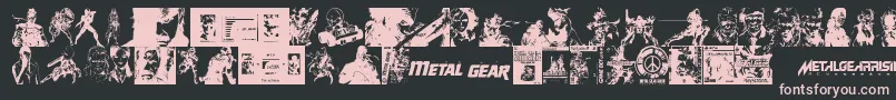 Metal Gear Solid The Phantom Font-Schriftart – Rosa Schriften auf schwarzem Hintergrund