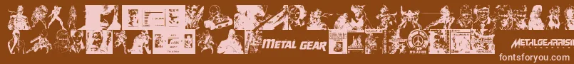 Weitere Informationen zur Metal Gear Solid The Phantom Font-Schriftart Metal Gear Solid The Phantom Font-Schriftart – Rosa Schriften auf braunem Hintergrund