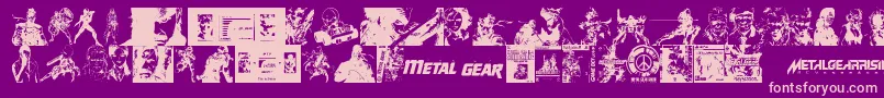 Metal Gear Solid The Phantom Font-Schriftart – Rosa Schriften auf violettem Hintergrund