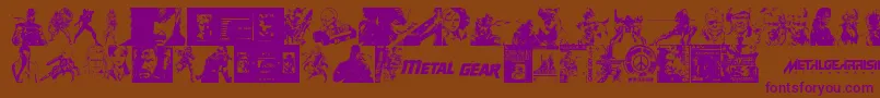 Czcionka Metal Gear Solid The Phantom Font – fioletowe czcionki na brązowym tle