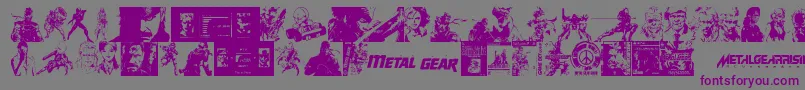 Шрифт Metal Gear Solid The Phantom Font – фиолетовые шрифты на сером фоне