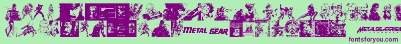 Metal Gear Solid The Phantom Font Font – Purple Fonts on Green Background