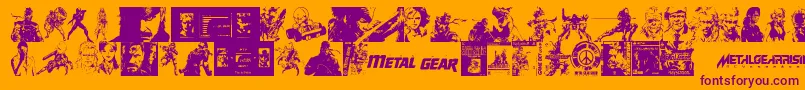 Czcionka Metal Gear Solid The Phantom Font – fioletowe czcionki na pomarańczowym tle