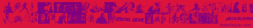 Metal Gear Solid The Phantom Font-Schriftart – Violette Schriften auf rotem Hintergrund