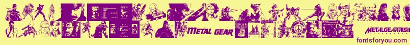 Metal Gear Solid The Phantom Font Font – Purple Fonts on Yellow Background