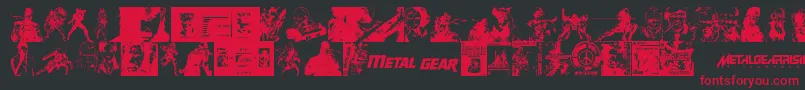 Metal Gear Solid The Phantom Font-Schriftart – Rote Schriften auf schwarzem Hintergrund