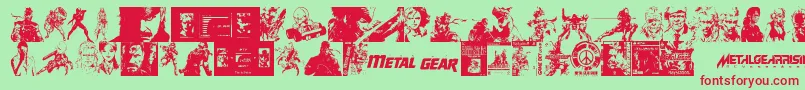 フォントMetal Gear Solid The Phantom Font – 赤い文字の緑の背景