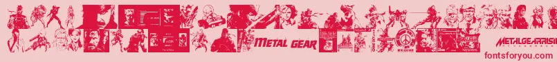 Fonte Metal Gear Solid The Phantom Font – fontes vermelhas em um fundo rosa