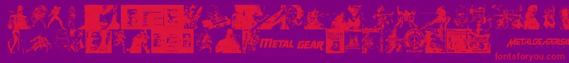 Шрифт Metal Gear Solid The Phantom Font – красные шрифты на фиолетовом фоне