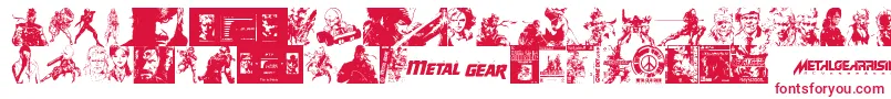 Metal Gear Solid The Phantom Font-fontti – punaiset fontit valkoisella taustalla