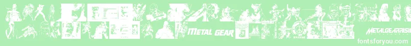 Шрифт Metal Gear Solid The Phantom Font – белые шрифты на зелёном фоне
