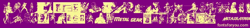 Fonte Metal Gear Solid The Phantom Font – fontes amarelas em um fundo roxo