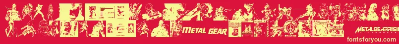 Шрифт Metal Gear Solid The Phantom Font – жёлтые шрифты на красном фоне