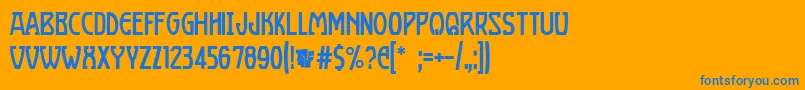 フォントBoizenburgRegular – オレンジの背景に青い文字