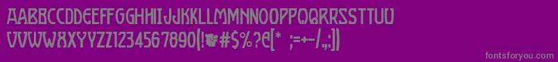 フォントBoizenburgRegular – 紫の背景に灰色の文字