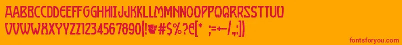 BoizenburgRegular Font – Red Fonts on Orange Background