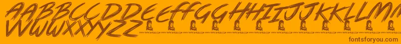 Metal Head Font – Brown Fonts on Orange Background