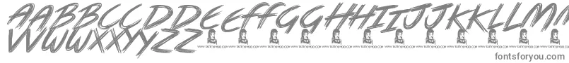Metal Head-fontti – harmaat kirjasimet valkoisella taustalla