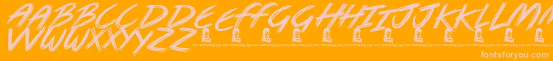 Metal Head Font – Pink Fonts on Orange Background