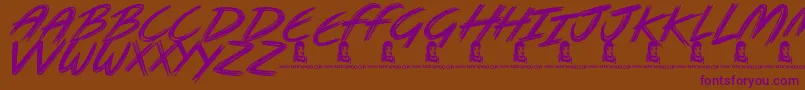 Metal Head Font – Purple Fonts on Brown Background