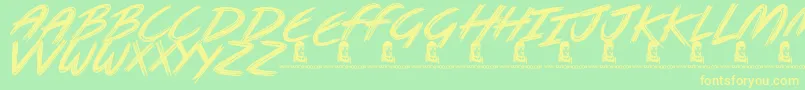 Metal Head Font – Yellow Fonts on Green Background