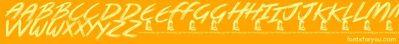 Metal Head Font – Yellow Fonts on Orange Background