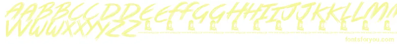 Metal Head Font – Yellow Fonts on White Background