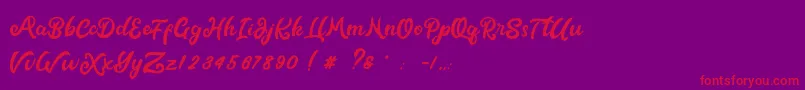 Metal Ink-Schriftart – Rote Schriften auf violettem Hintergrund