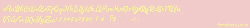 Metal Ink Font – Yellow Fonts on Pink Background