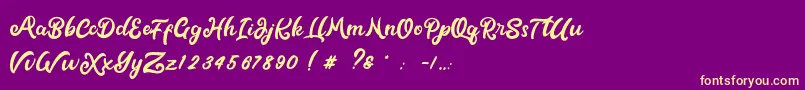 Metal Ink Font – Yellow Fonts on Purple Background