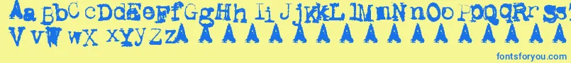 Metal Ink Font – Blue Fonts on Yellow Background