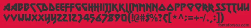 metal lord Font – Black Fonts on Red Background