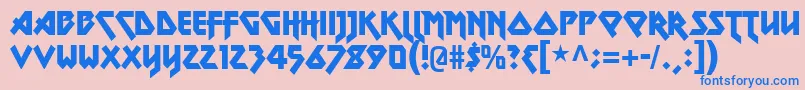 metal lord Font – Blue Fonts on Pink Background