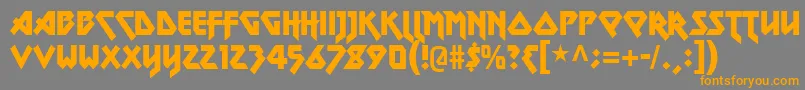 metal lord Font – Orange Fonts on Gray Background