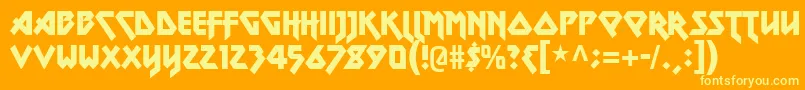 metal lord Font – Yellow Fonts on Orange Background