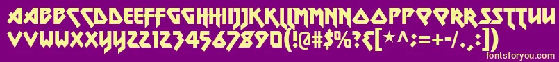 metal lord Font – Yellow Fonts on Purple Background