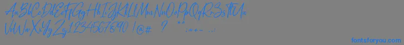 Police Metal Pen – polices bleues sur fond gris