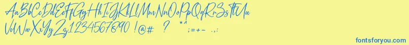 Metal Pen Font – Blue Fonts on Yellow Background