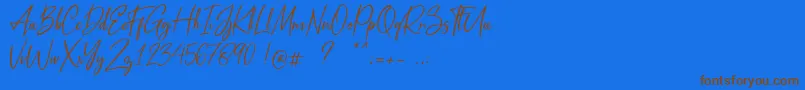 Metal Pen-Schriftart – Braune Schriften auf blauem Hintergrund