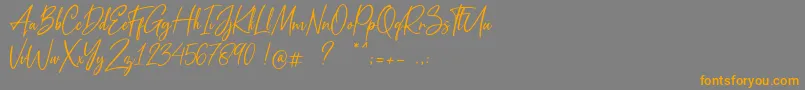 Metal Pen-Schriftart – Orangefarbene Schriften auf grauem Hintergrund