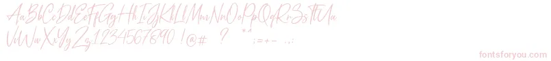フォントMetal Pen – 白い背景にピンクのフォント