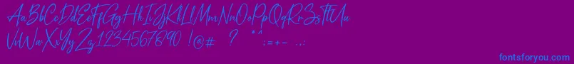 Metal Pen Font – Blue Fonts on Purple Background