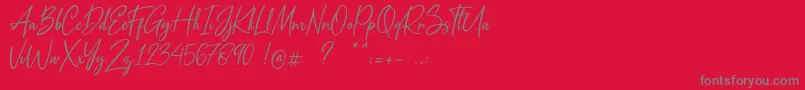 Metal Pen Font – Gray Fonts on Red Background