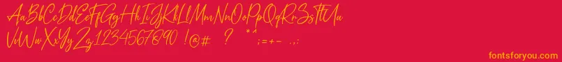 Metal Pen Font – Orange Fonts on Red Background