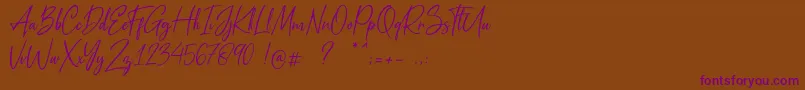 Metal Pen Font – Purple Fonts on Brown Background